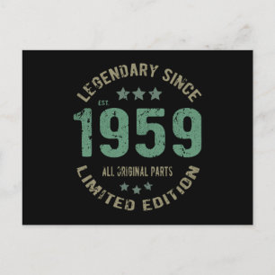Cartão Postal Original Desde 1959 Presente de Aniversário Lenda 