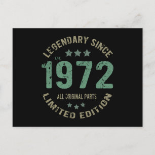 Cartão Postal Original Desde 1972 Presente de Aniversário Lenda