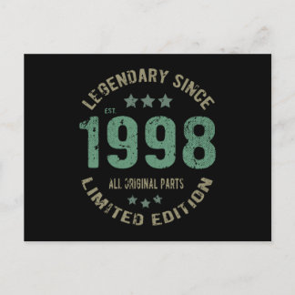 Cartão Postal Original Desde 1998 Presente de Aniversário Lenda