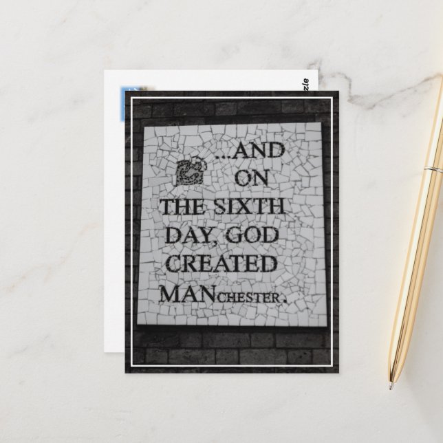 Cartão Postal Original "No Sexto Dia" Manchester Mural (Frente/Verso In Situ)