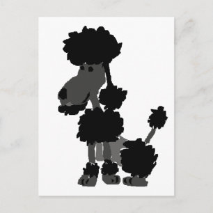 Cartão Postal Original preto engraçado da arte da caniche