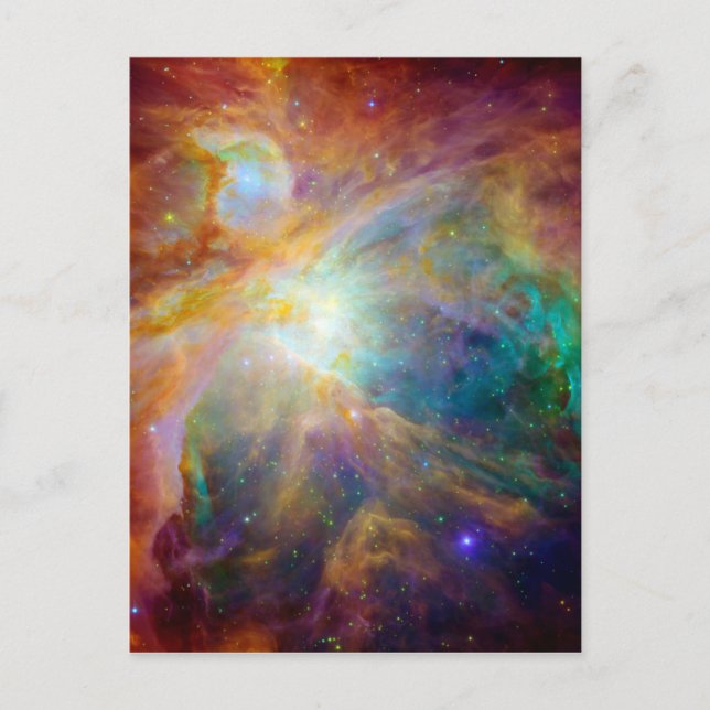 Cartão Postal Orion Nebula Hubble Spitzer Espaço (Frente)