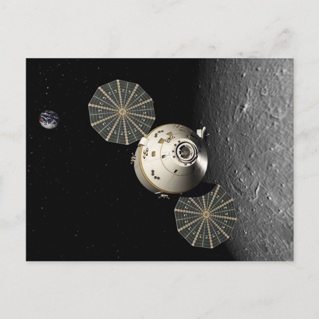 Cartão Postal Órion Spacecraft em órbita lunar (Frente)