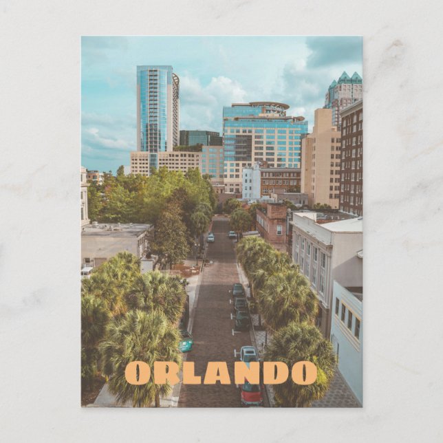 Cartão Postal Orlando, centro da Flórida com nome (Frente)