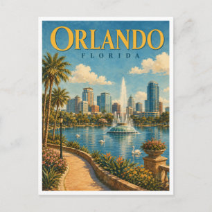 Cartão Postal Orlando Flórida Lago Eola GeoSaga