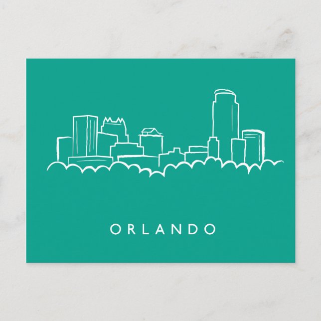 Cartão Postal Orlando Florida Skyline (Frente)