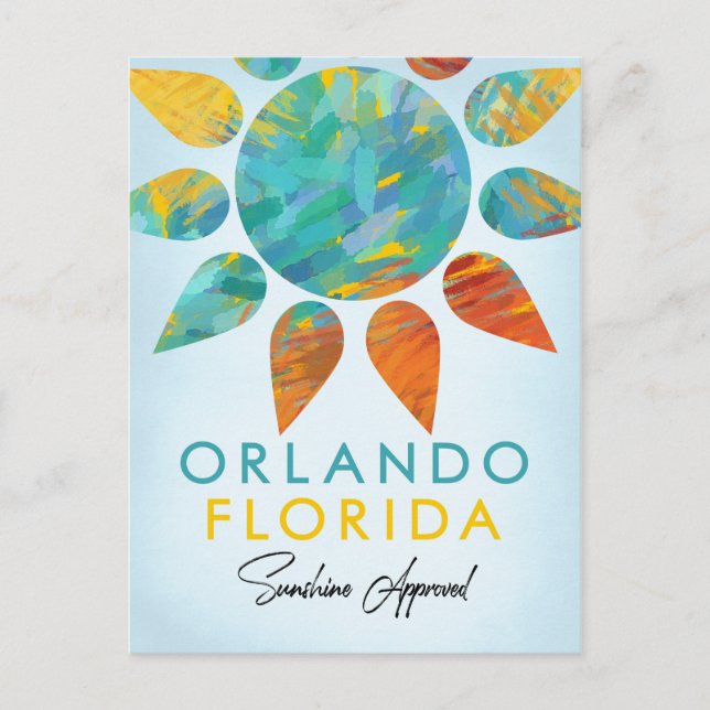 Cartão Postal Orlando Florida Sunshine Viagem (Frente)