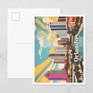 Cartão Postal Orlando Florida USA Pop Art Viagem