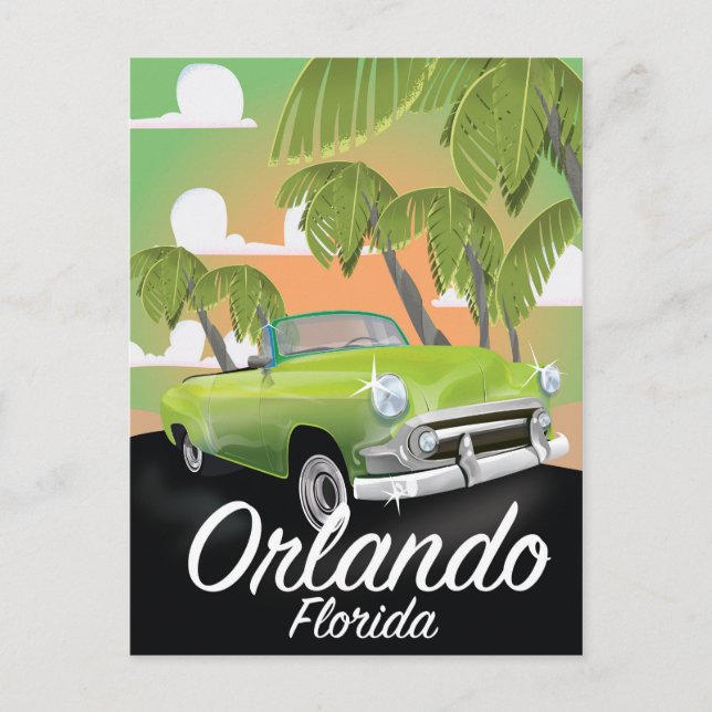 Cartão Postal Orlando Florida viagens vintage (Frente)