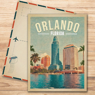Cartão Postal Orlando Florida Vintage High Building Palm 1960