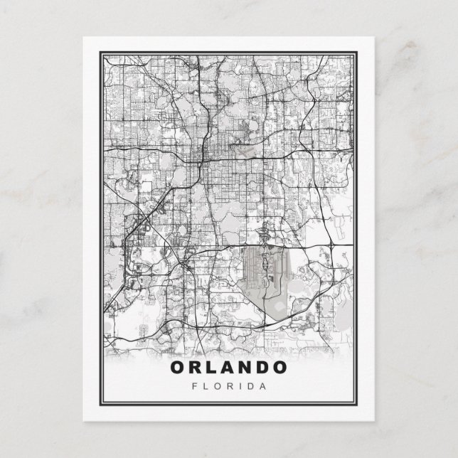 Cartão Postal Orlando Map (Frente)