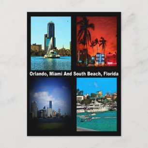 Cartão Postal Orlando, Miami, Colagem da Praia Sul