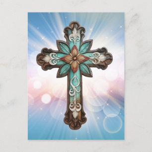 Cartão Postal Ornamentado Christian Cross