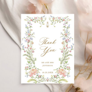 Cartão Postal Ornamentado Grace Pastel Blush Floral Casamento Ob