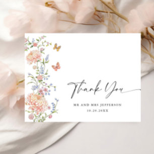 Cartão Postal Ornamentado Grace Pastel Blush Floral Casamento Ob