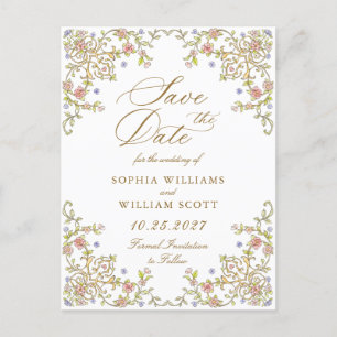 Cartão Postal Ornamentado vitoriano Grace Casamento Salvar a Dat
