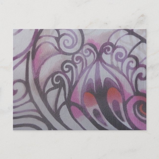 Cartão Postal Ornamente em lila (Frente)