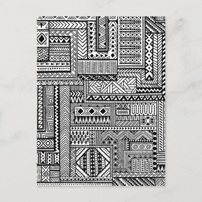 Cartão Postal Ornamento Étnico (Frente)