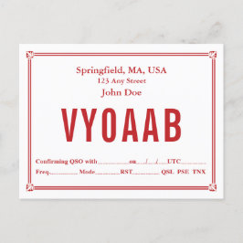 Cartão Postal Ornamentos de Canto de Borda Vermelha Retroativa d