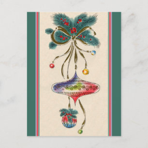 Cartão Postal Ornamentos De Cor Aquática Retroativa