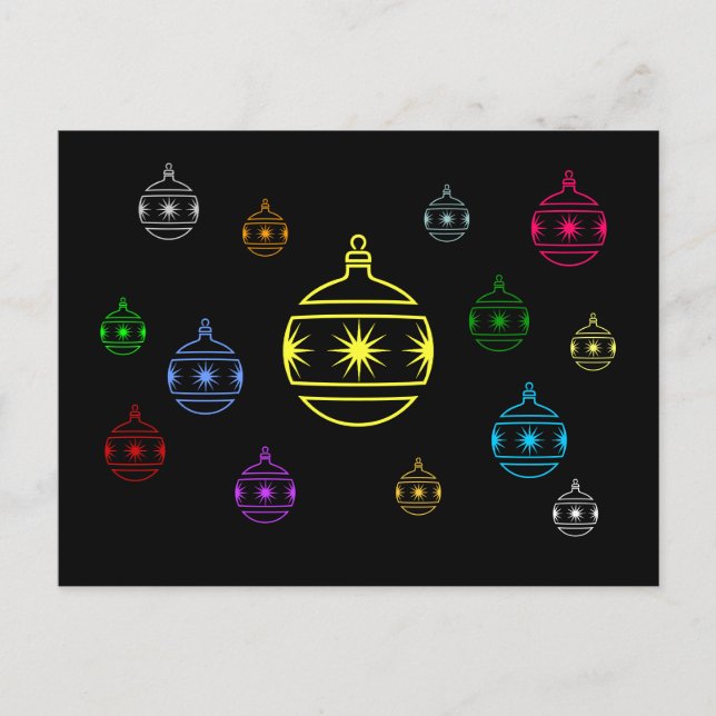 cartão postal - Ornamentos de Férias (Frente)