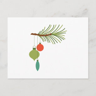Cartão Postal Ornamentos Na Ramificação