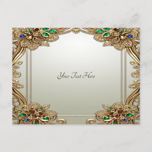 Cartão Postal Ornate Dourado Elegante