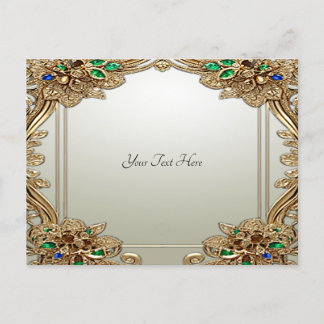 Cartão Postal Ornate Dourado Elegante