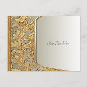 Cartão Postal Ornate Dourado Moderno