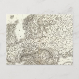 Cartão Postal Oroógrafo Europa - Mapa físico da Europa