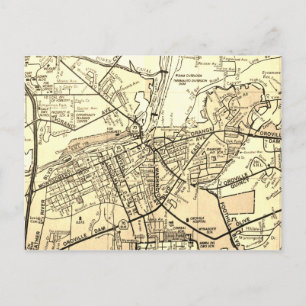 Cartão Postal Oroville, Mapa de Vintagem da CA