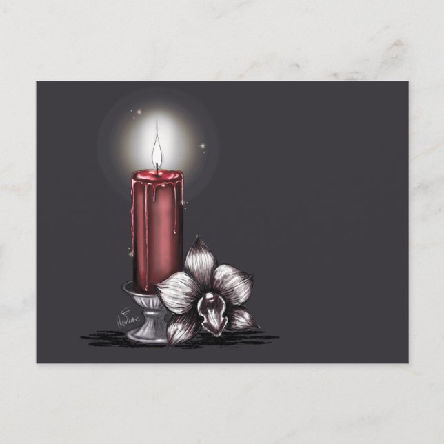 Cartão Postal Orquídea com Vela (Frente)