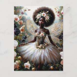 Cartão Postal Orquídea Fada Negra Com Afro
