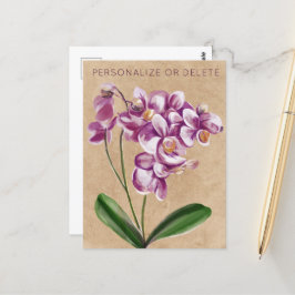 Cartão Postal Orquídea-Forma Orquídea-Roxo Personalizada
