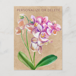 Cartão Postal Orquídea-Forma Orquídea-Roxo Personalizada