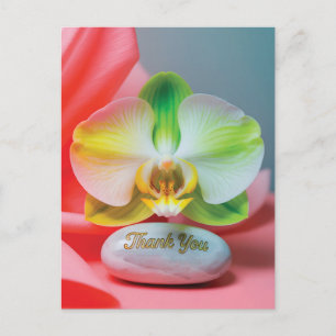 Cartão Postal Orquídea Serena com Texto "Obrigado"