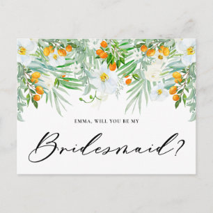 Cartão Postal Orquídeas Brancas & Kumquats Você Será Minha Dama 
