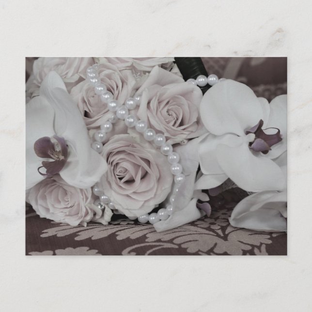 Cartão Postal Orquídeas e Rosas lindas Salvem a data (Frente)