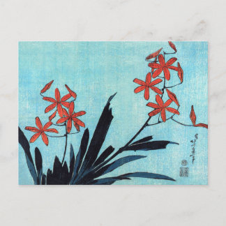 Cartão Postal Orquídeas Laranja, Hokusai