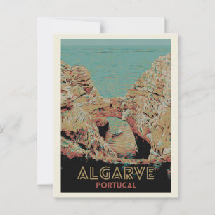 Cartão Postal Ortografia da Vista Costeira do Algarve Sunny, Por