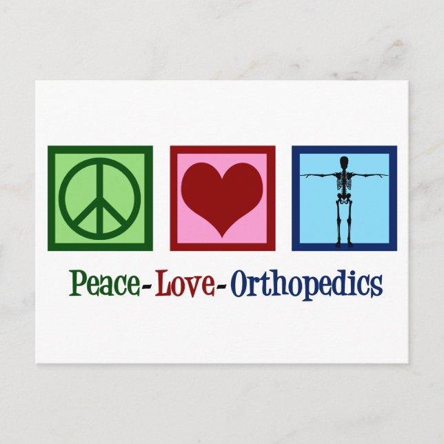 Cartão Postal Ortopedista Peace Love Orthopedics Office (Frente)