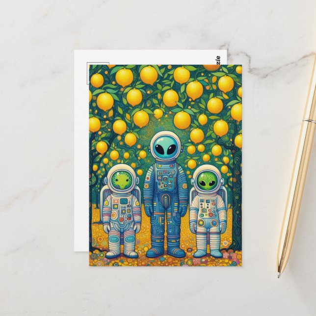 Cartão Postal Os Aliens em uma lagoa de limão (Frente/Verso In Situ)