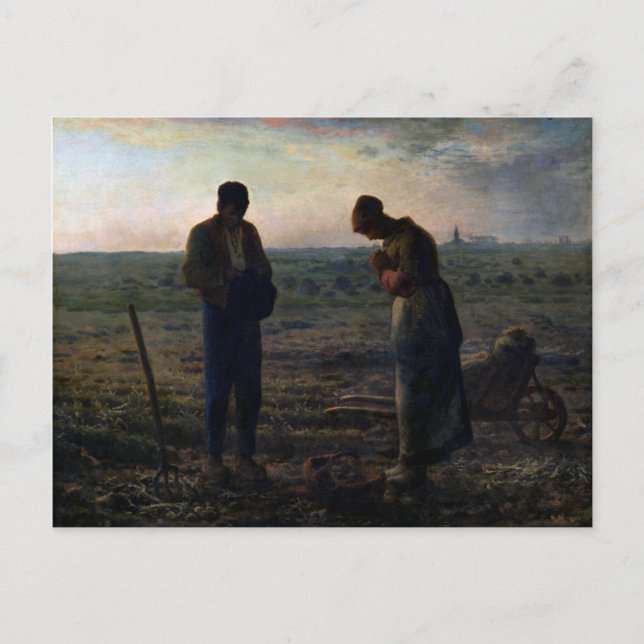 Cartão Postal Os Angelus, Jean-Francois Millet (Frente)