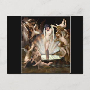 Cartão Postal Os anjos de Bouguereau circundam o Cupido