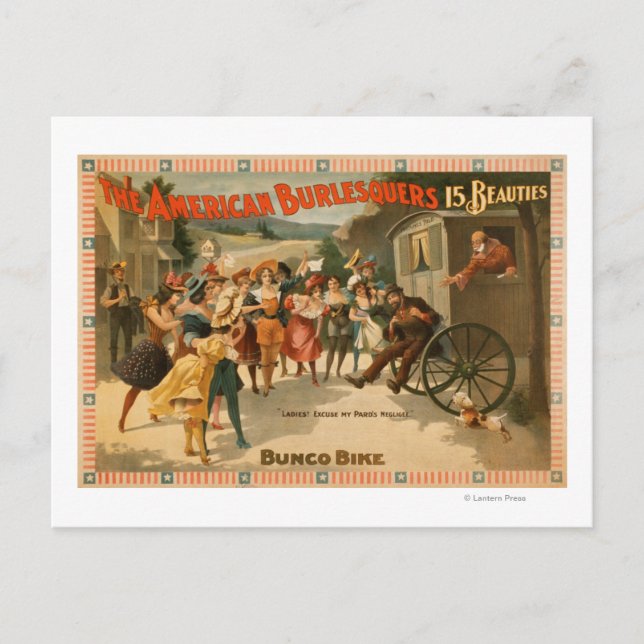 Cartão Postal Os Burlesquers Americanos 15 Brincadeiras (Frente)