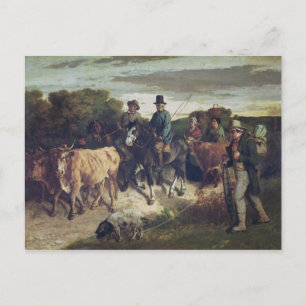 Cartão Postal Os Camponeses de Flagey Retornando da Feira