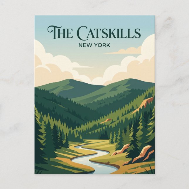 Cartão Postal Os Catskills Nova York (Frente)