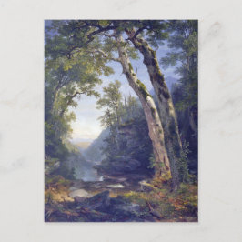 Cartão Postal Os catskills, paisagem florestal, óleo sobre tela,