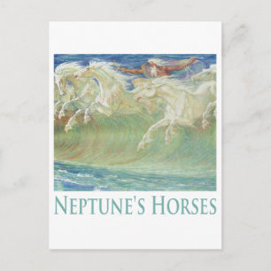 CARTÃO POSTAL OS CAVALOS DE NEPTUNE CORREM AS ONDAS