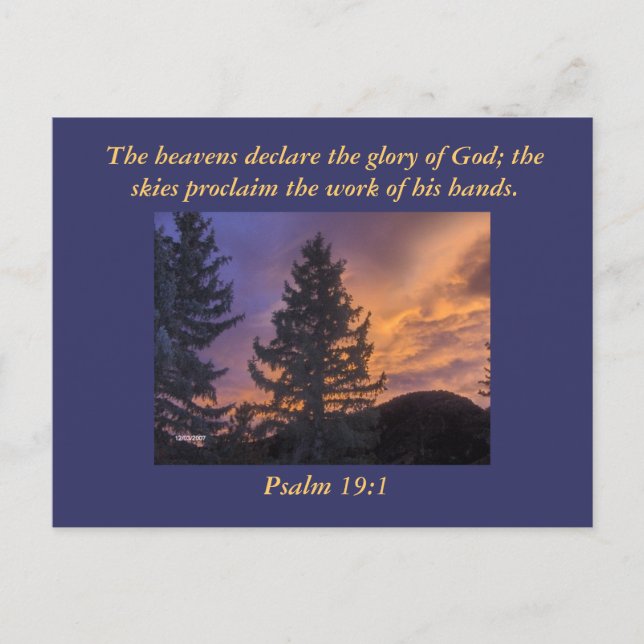 Cartão Postal Os céus declaram a glória de Deus... (Frente)